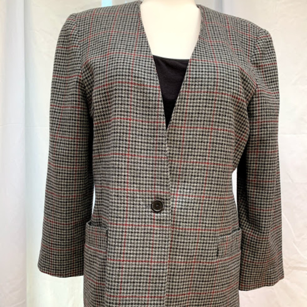 Vintage Multicolor Houndstooth Blazer